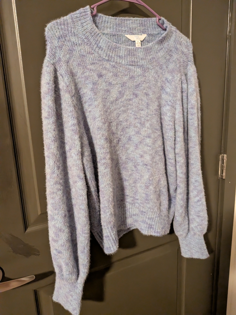 Women's Lavender Loose Knit Sweater - Picture 2 of 6
